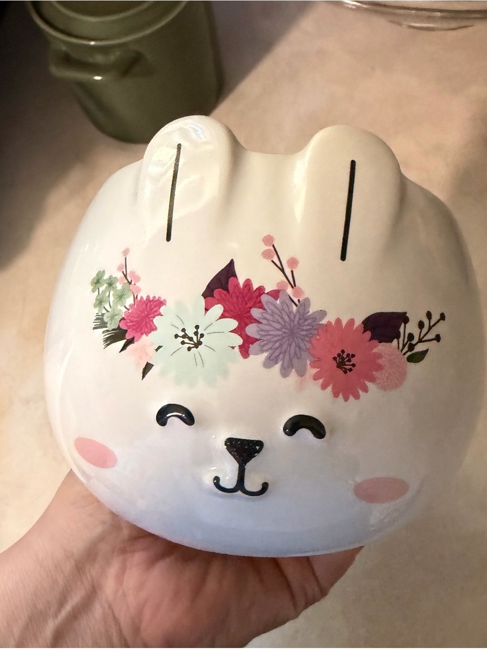 Starbucks White Ceramic Bunny Mug with Pastel Accents